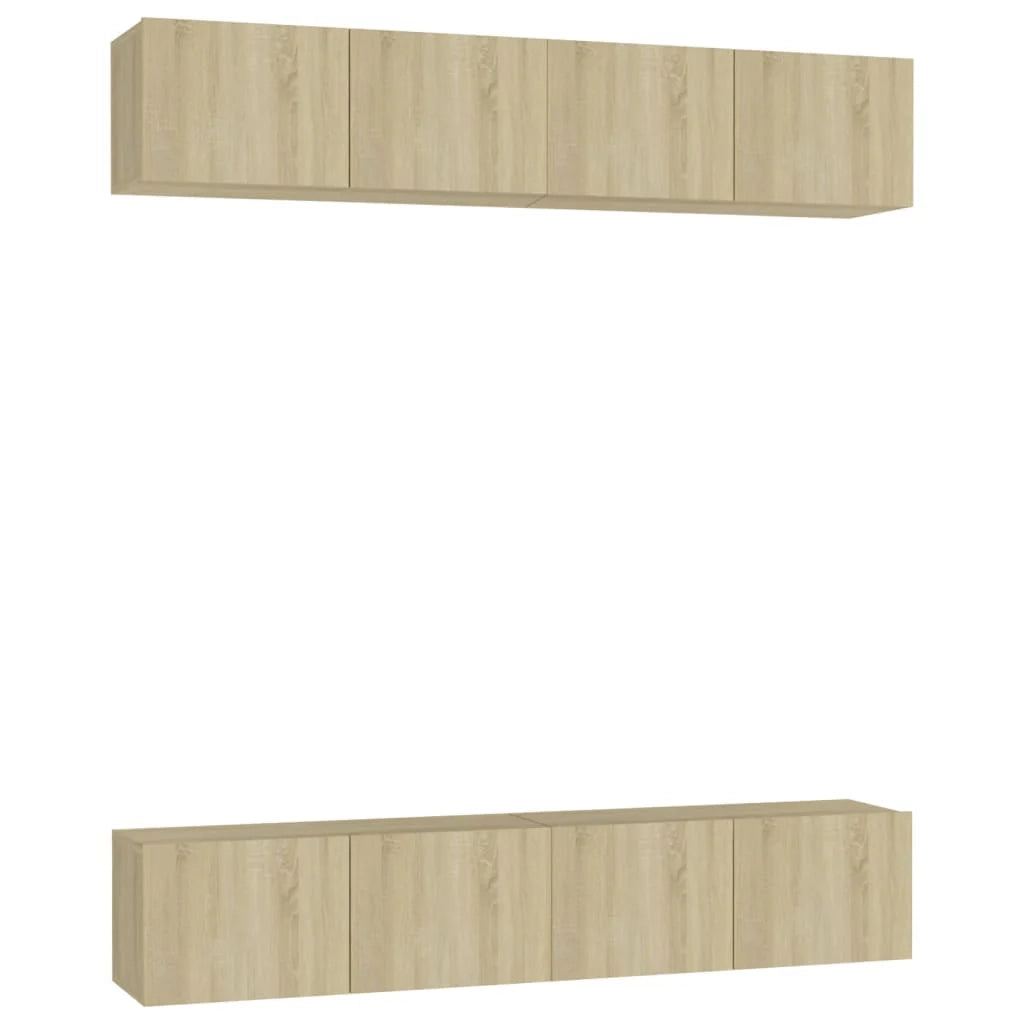 Mobile TV multimediale scaffale TV credenza mobile TV sala da pranzo soggiorno camera da letto 4 pezzi rovere Sonoma 80 x 30 x 30 cm legno ingegnerizzato marrone 02_0028758