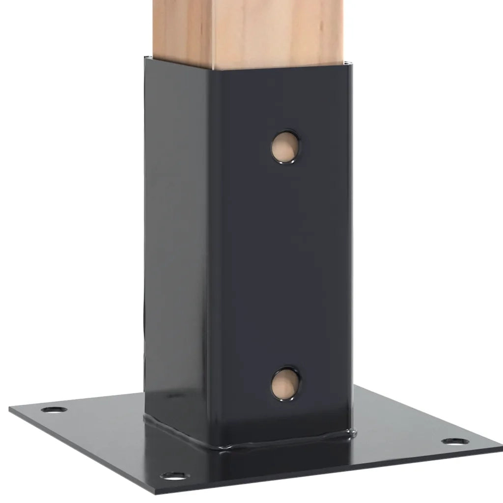Basi per Pali Quadrati 12 pz 71x71mm Acciaio Verniciato Polvere 42000025