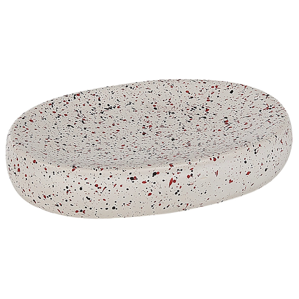 Set di 6 accessori da bagno in vetro di colore bianco nero e rosso moderno scandinavo