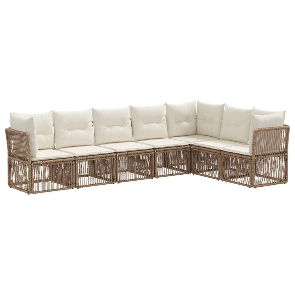 Set Divano da Giardino 7 pcs Beige polyrattan 3434235