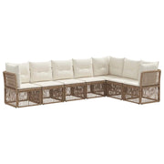 Set Divano da Giardino 7 pcs Beige polyrattan 3434235