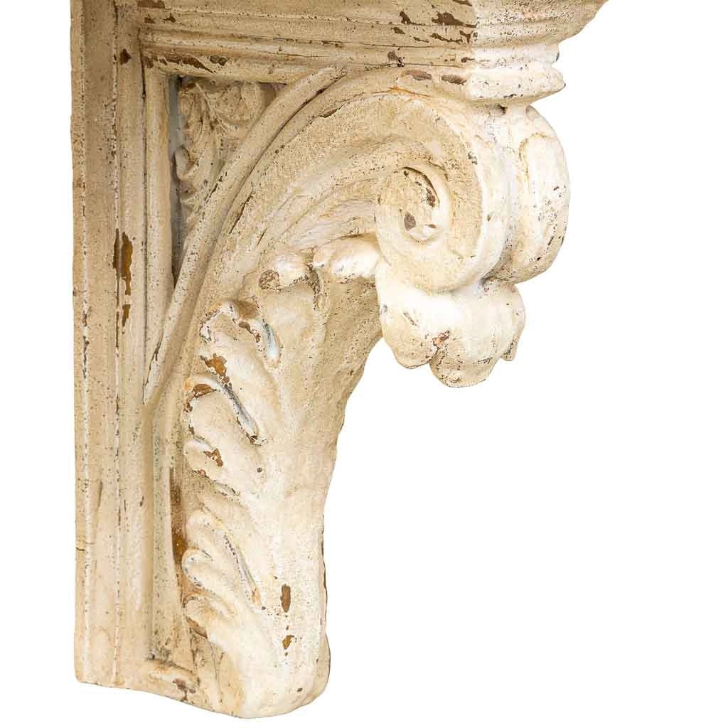 Mensola da parete in magnesio e legno, marrone e bianco, 110x29x40h cm