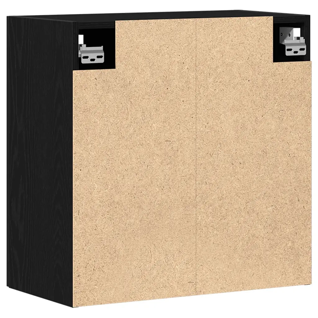 Mobiletto da Parete Rovere Nero 60x31x60 cm in Legno Massello 862113