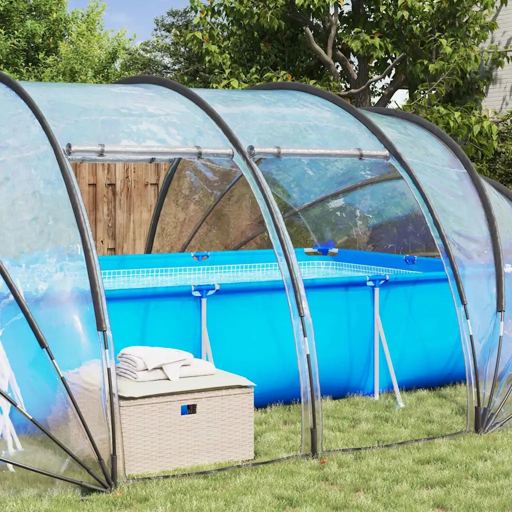 Tenda da piscina a cupola Trasparente 538 x 440 x 204 cm PVC