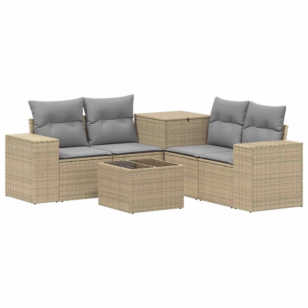 Set di divani 6 pz Beige e Grigio Chiaro 3447575