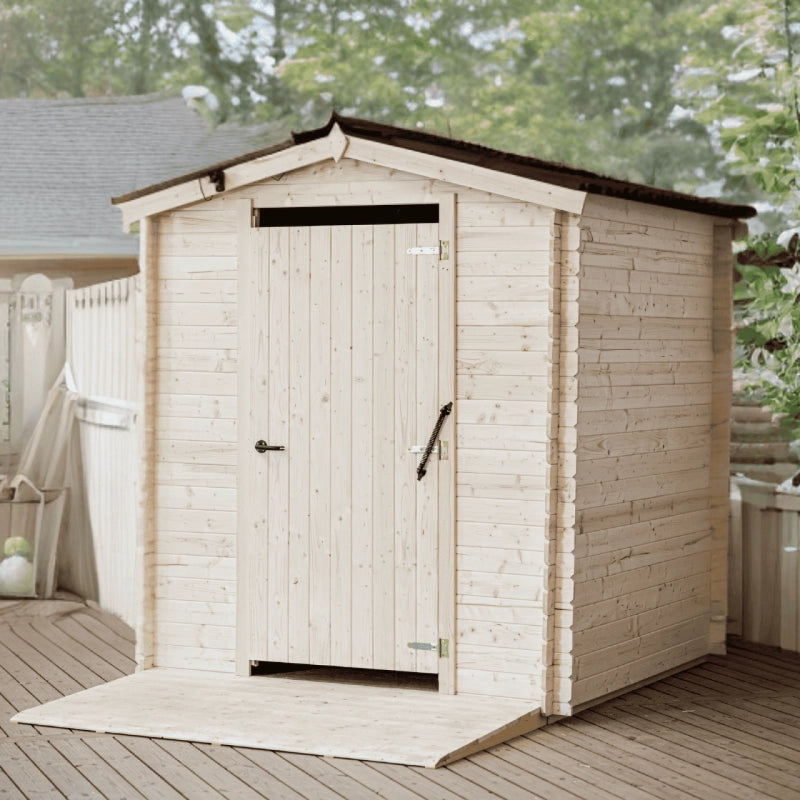Casetta WC a secco per disabili – 214x210 cm – tavole 20 mm, pavimento e kit PMR inclusi – AL2121.01WC Foresta