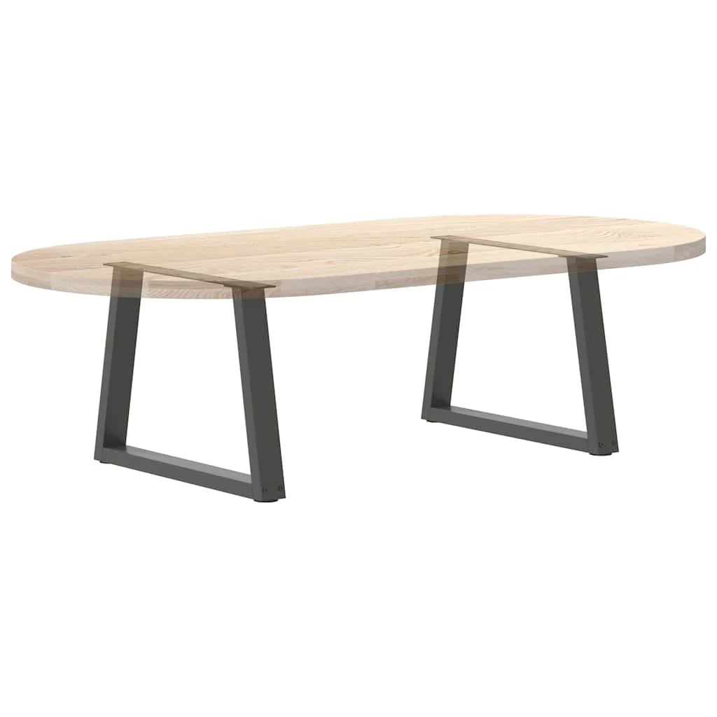 Set di 2 gambe per tavolino da caffè a forma di V 50 x 42-43,3 cm design moderno con piedini regolabili in acciaio antracite 02_0056845