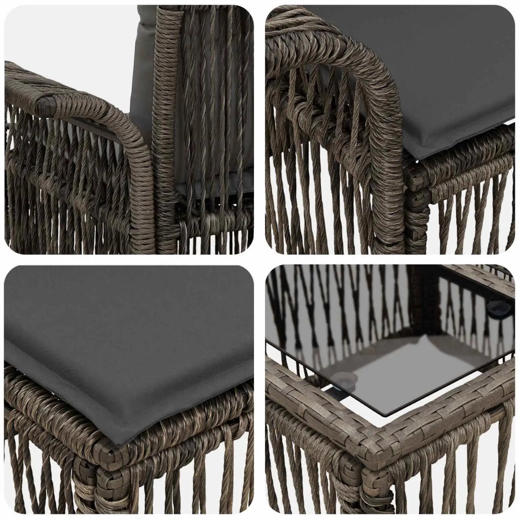 Set Divano da Giardino 7 pz Grigio polyrattan 3434765