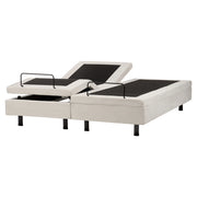 Letto elettrico matrimoniale tessuto beige chiaro  regolabile con telecomando senza testiera 160x200 cm stile moderno