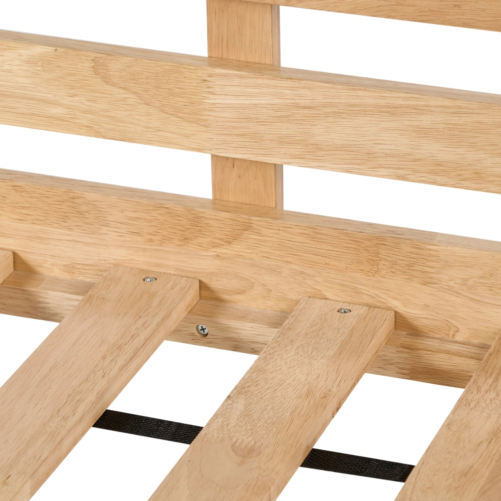 Divano letto in legno di gomma naturale singolo 90 x 200 cm con rete a doghe in stile moderno