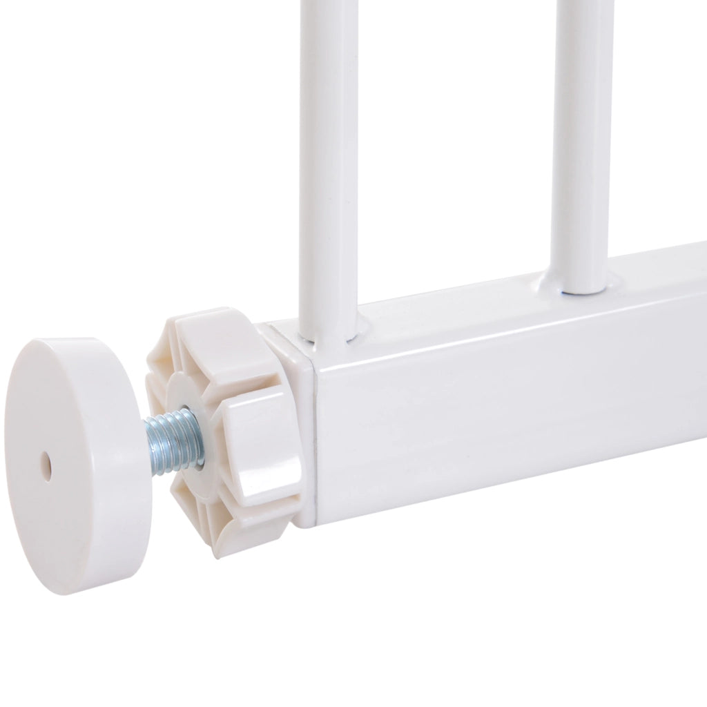 EasyComfort Cancellino per Cani di Sicurezza Estensibile da 76-107cm Montaggio a Pressione, Metallo e Plastica, Bianco