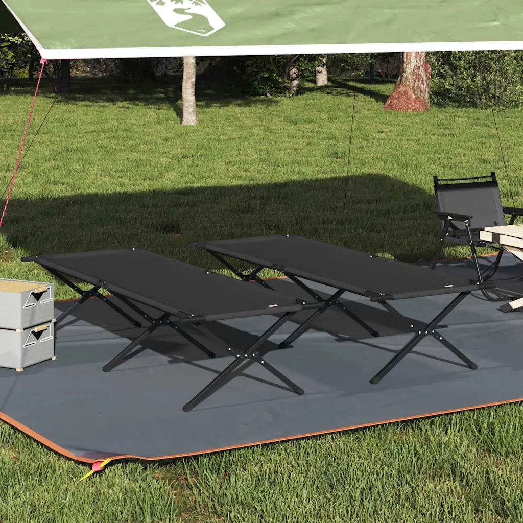 Letto da campeggio pieghevole 2 pz Nero 210 x 80 x 46 cm CFW7758011