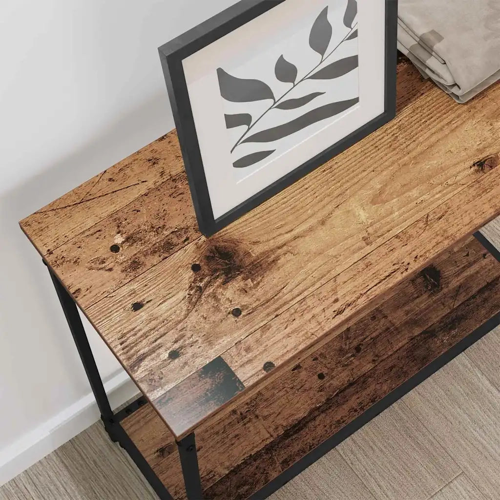 Tavolo Consolle | Tavolo d'Ingresso con lo scaffale Legno vecchio 75 x 30.5 x 75 cm