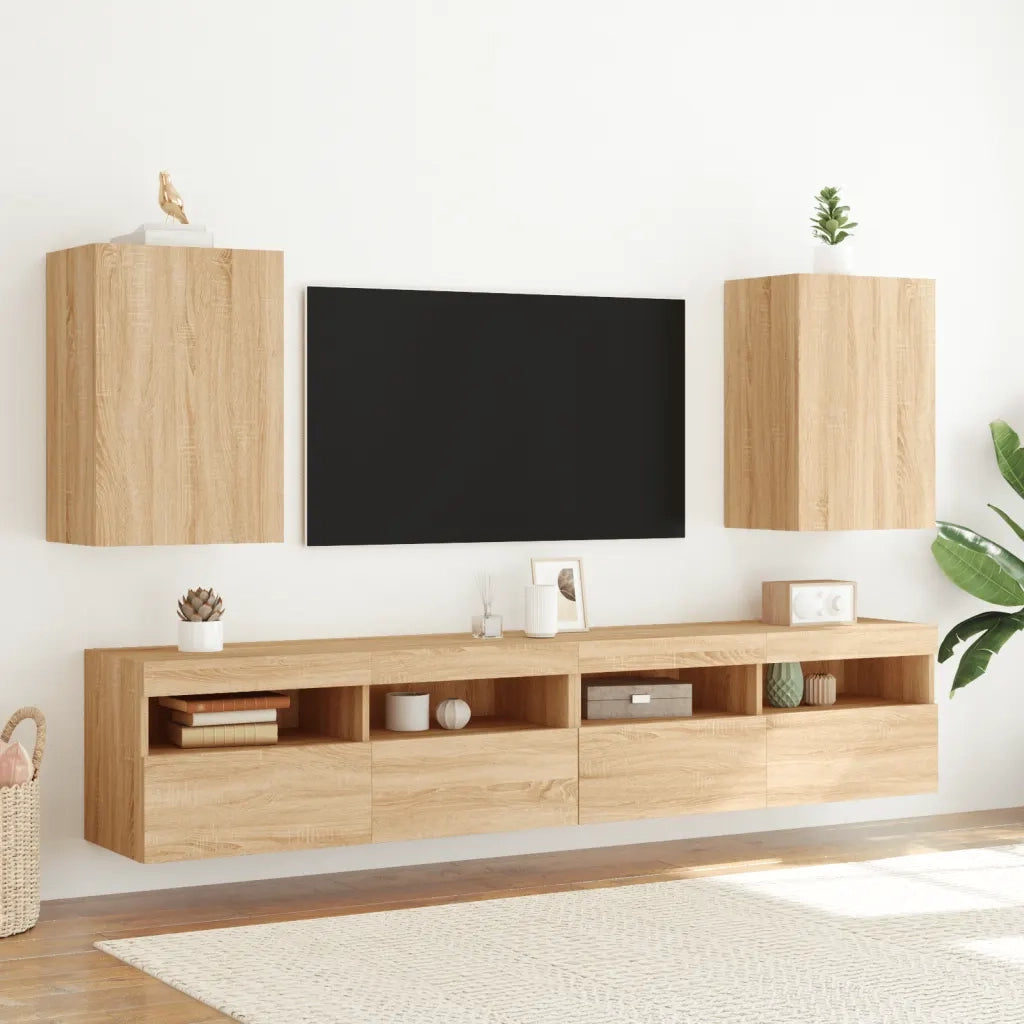 Mobile TV Parete Rovere Sonoma 40,5x30x60 cm Legno Multistrato 836914