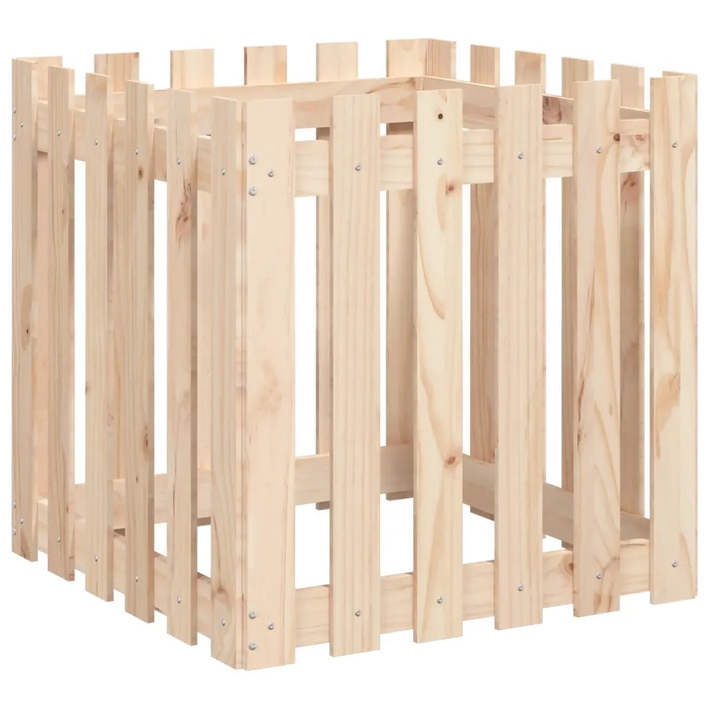 Fioriera Giardino Design a Recinzione 60x60x60 cm Massello Pino 832457