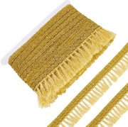 Decorazione con Frange in Oro a Filigrana - 6,85 m - Banda con Frange Gialla d'Oro - Decorative Frange - Per Abbigliamento/Parasole/Lampada da Tavolo - Retro/Elegante - Disegno a Filigrana