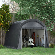 Tenda magazzino da esterno 3x3 m in acciaio e PE grigio con 2 porte avvolgibili