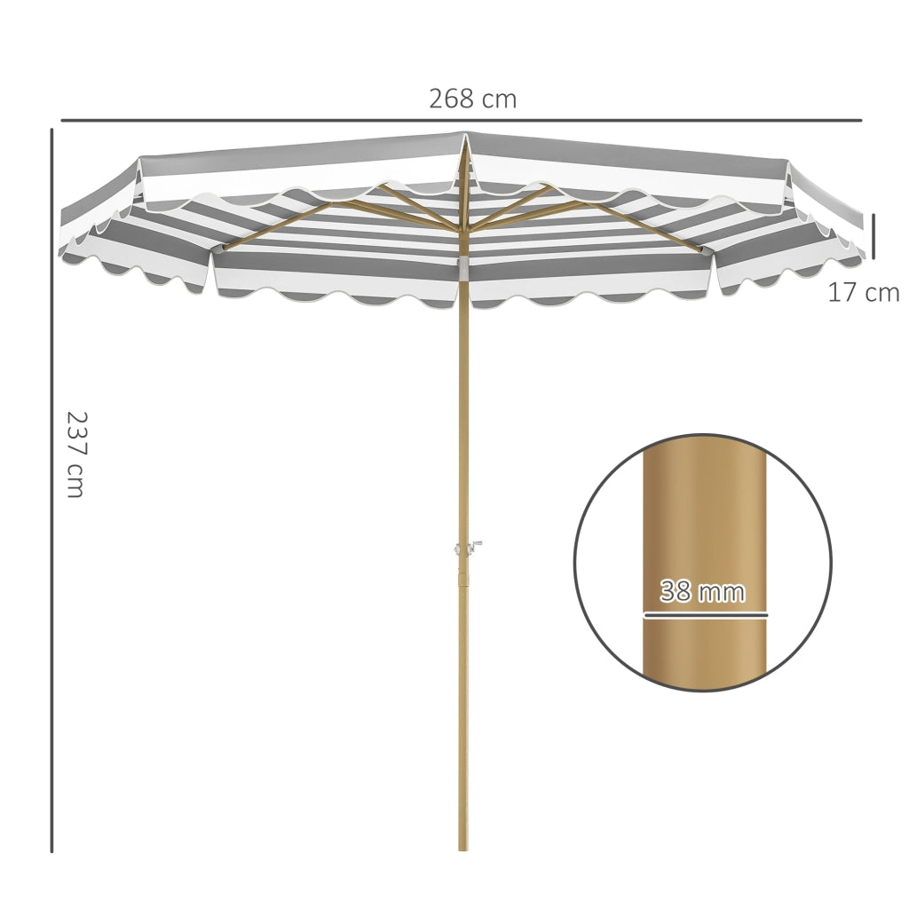 Parasole da giardino inclinabile ottagonale ¨C zephmum ¨C grigio chiaro ? 2.7x2.4 m