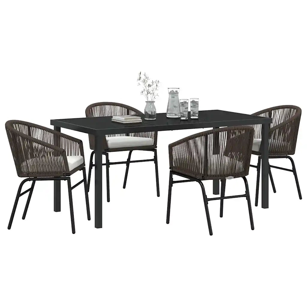 Set da Pranzo per Giardino 5 pcs Marrone