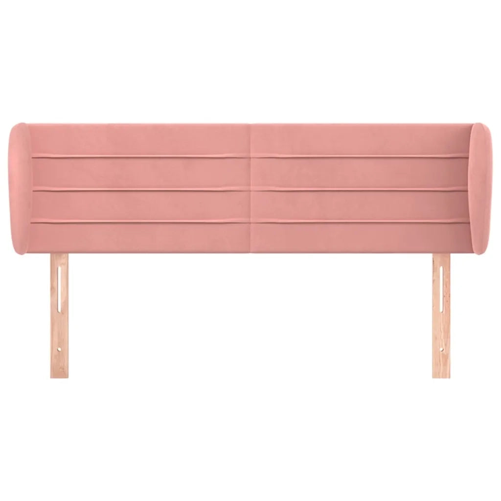Testiera ad Orecchio-Testata con Orecchie Rosa 147x23x78/88 cm in Velluto 868743