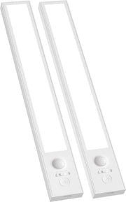 Sensor di movimento Lampada a LED, cucina sotto scaffale lampada notturna, batteria ricaricabile 2500 mAh, alimentazione via USB, per ingresso, armadio, scaffale, pacchetto da 2, colore bianco [Classe di efficienza A]