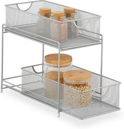 Organizzatore cucina - multifunzionale - 1 pezzo - argento - metallo - 32x19x35,5 cm