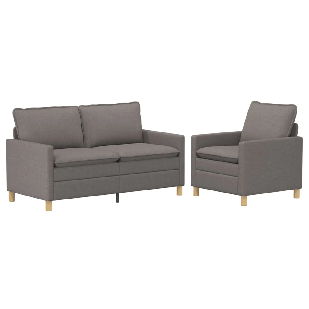 Set di divani 2 pz Tortora Tessuto 3417064