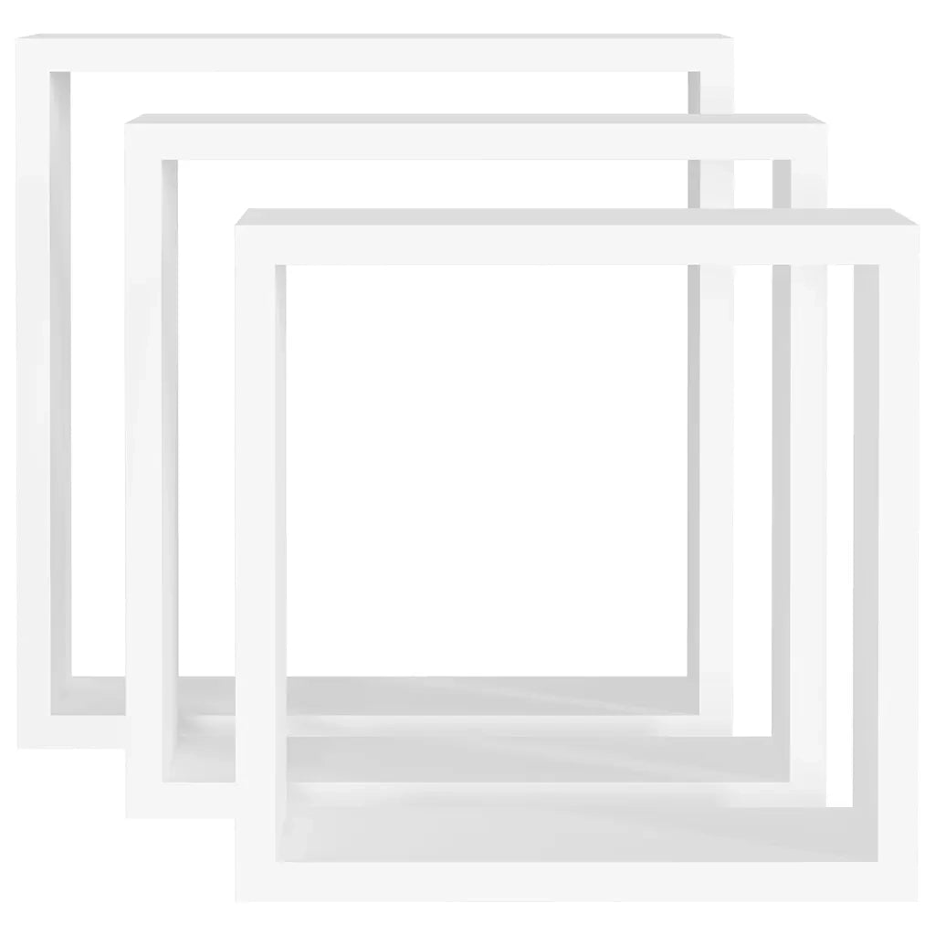 Mensole a Cubo da Parete 3 pz Bianco in MDF cod mxl 33293