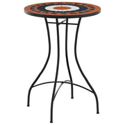 Tavolino da Giardino | Tavolino Bistrot con Mosaico Terracotta e Bianco Ceramica