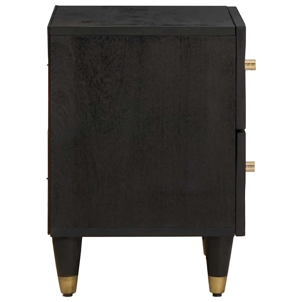 Set di 2 Comodini | Armadio da Notte | Mobiletto da notte con cassetto Nero 40 x 33 x 46 cm