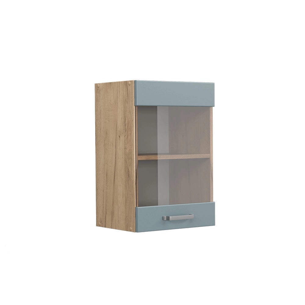 Vicco Mobile da cucina in vetro Grigio-blu 40 cm