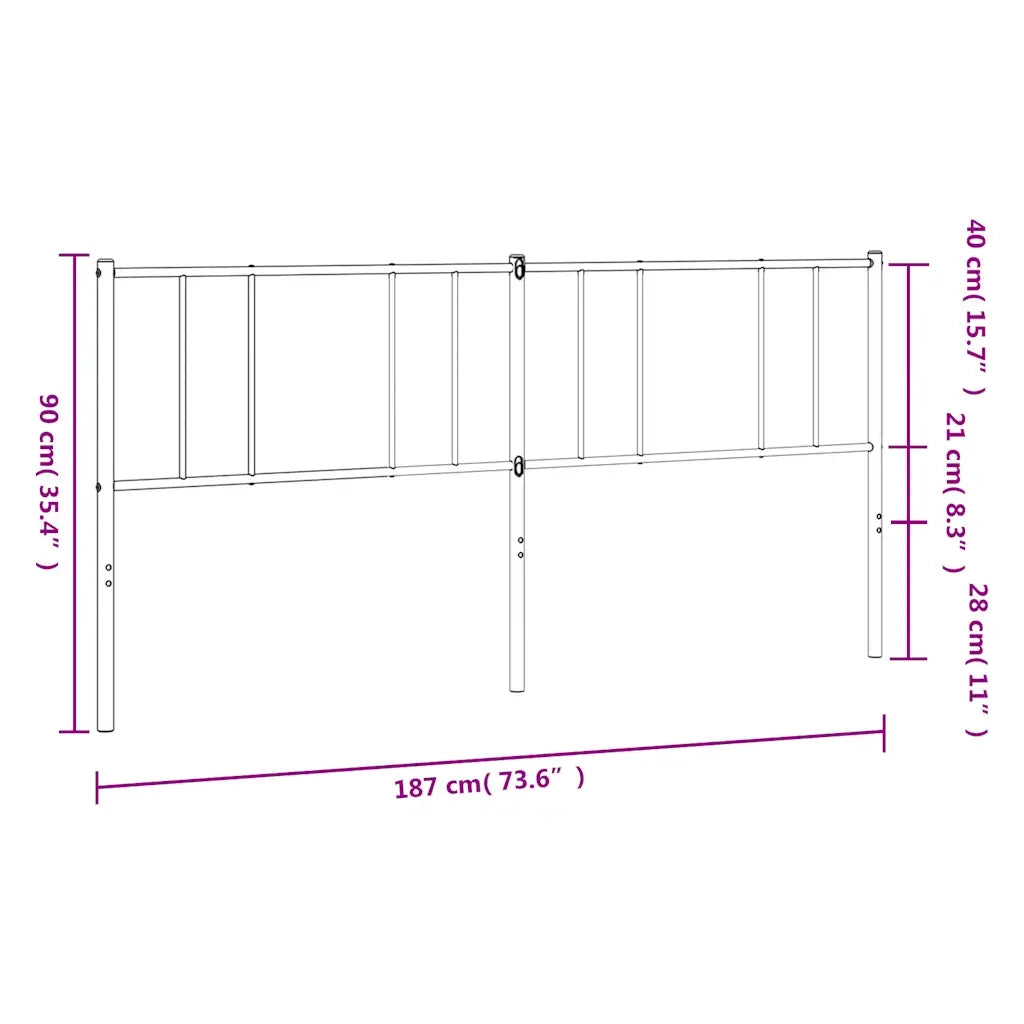 Testiera di Ricambio in Metallo Bianco 180 cm 352565