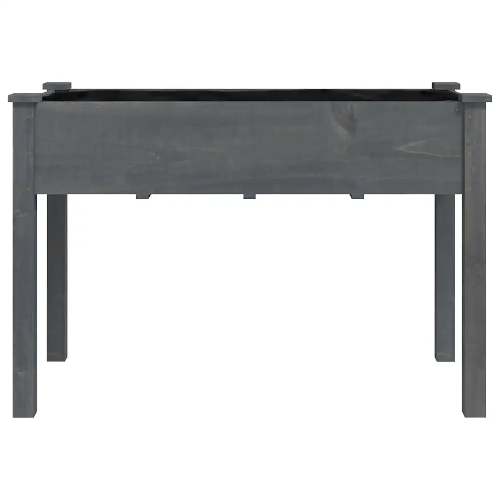 Fioriera con Fodera Grigia 118x59x76cm Legno Massello di Abete 364235