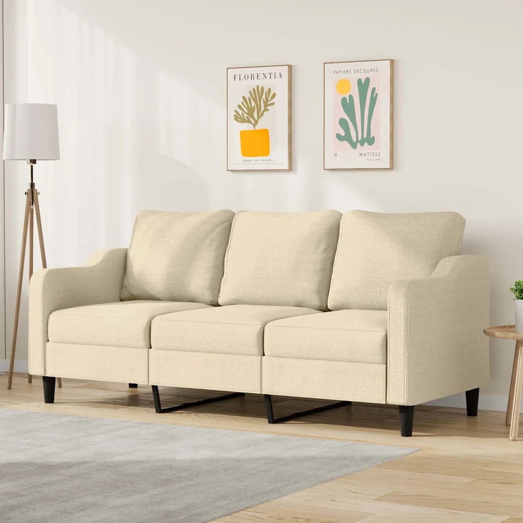 Divano | Divano da soggiorno | Sofa a 3 Posti Crema 180 cm in Tessuto