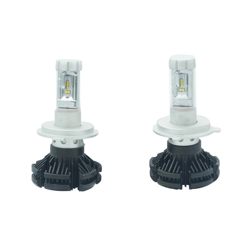 Trade Shop - Coppia Lampade Led Auto Fari H4 X3 Kit Lampadine 50w 6000 Lumen Ip67 -