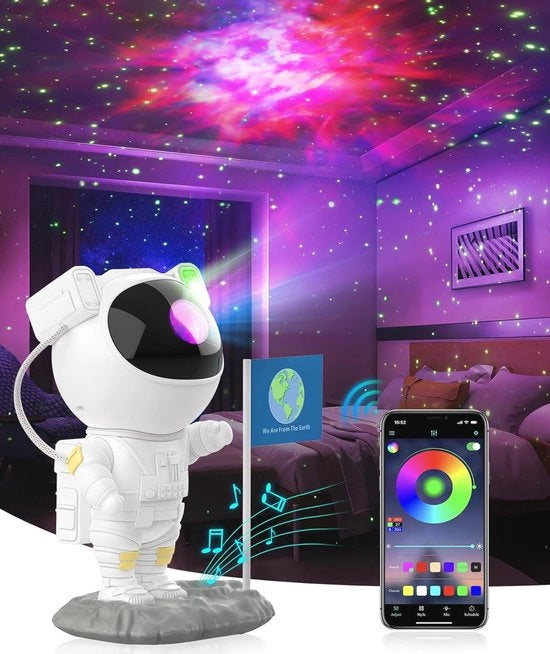 Proiettore con App di Controllo e Altoparlante Bluetooth - 256 Colori RGB - Lampada da Notte per Bambini e Adulti