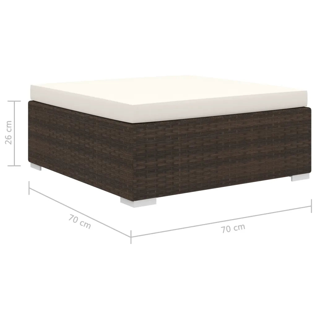 Set Divani da Giardino 4 pz con Cuscini in Polyrattan Marrone 46777