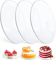 Set di piastre per torta rotonda da 3 pezzi - riutilizzabile e non adesivo - adatto per il trasporto di torte - 16 cm