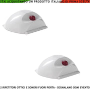 2 SEGNALATORI REMOTI ALLARME OTTICO E SONORO FUORI PORTA INCENDIO OCCUPATO TERMINE LAVORO FINE AZIONE MOVIMENTO SOS