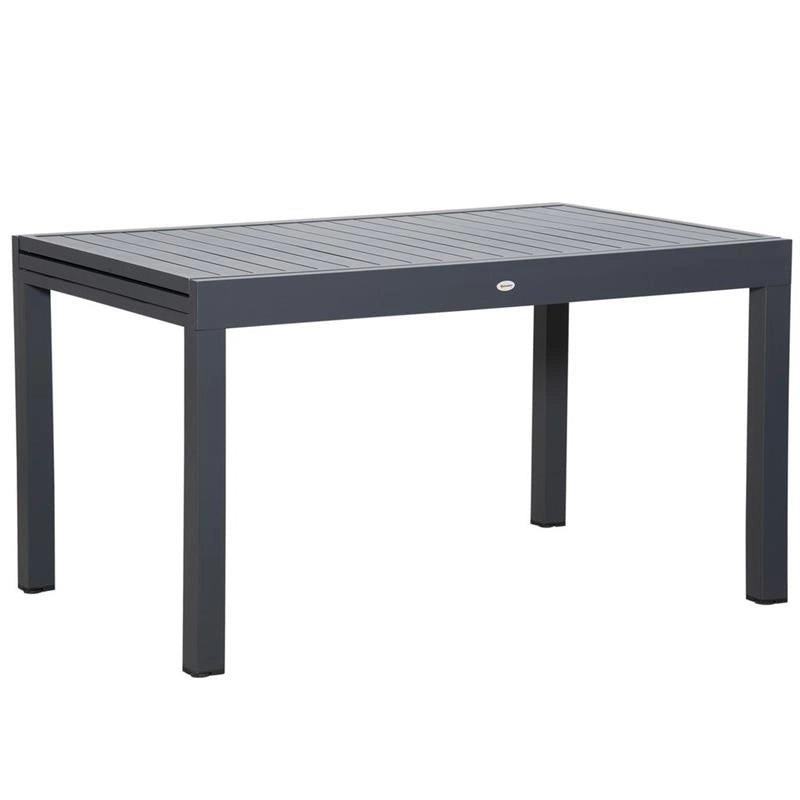 TAVOLO DA GIARDINO ALLUNGABILE CON STRUTTURA IN ALLUMINIO 135-270X90X75CM GRIGIO
