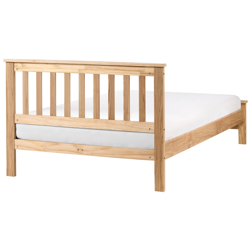 Letto in legno marrone chiaro 120 x 200 cm rete a doghe stile scandinavo tradizionale camera da letto