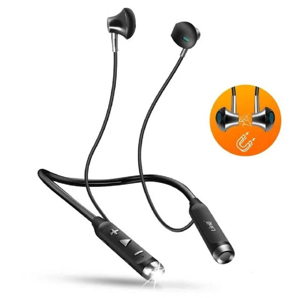Trade Shop - Auricolari Cuffie Magnetici Bluetooth A Collo Con Torcia Led Sport Smartphone S800 -