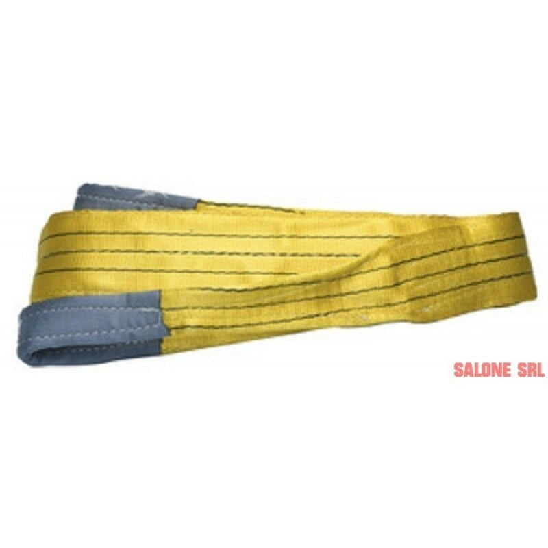 CINGHIA DI SOLLEVAMENTO MM.90 MT.5 TON.3 DOPPIO STRATO COLORE GIALLO-BRACA-FASCIA