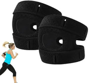 Kniebeschermers 2 in 1 adattabili in nero con chiusura a gomito, unisex, respiranti, con supporto, per corsa, fitness, recupero