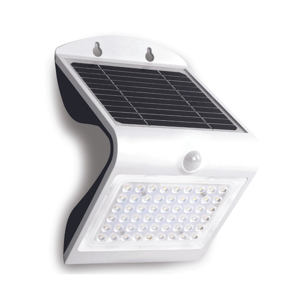 Applique ad energia solare colore bianco da 4w smd2835 500lm 4000k ip65