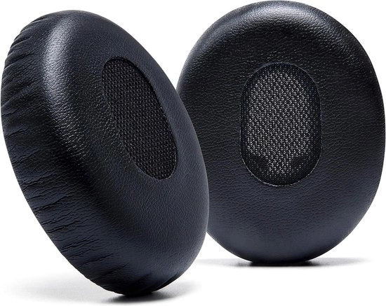 Orecchini di sostituzione per cuffie QC3 - Pelle duratura - Schiuma di memoria più morbida - Diametro extra - Compatibile con cuffie QC3 per auricolari - Nero