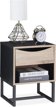Cassa notturna con caricabatterie - Tavolo da notte quadrato con ripiano caricabatterie per camera da letto e soggiorno - 50x39x35 cm