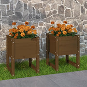 Fioriere 2 pz Ambra 40x40x52,5 cm in Legno Massello di Pino