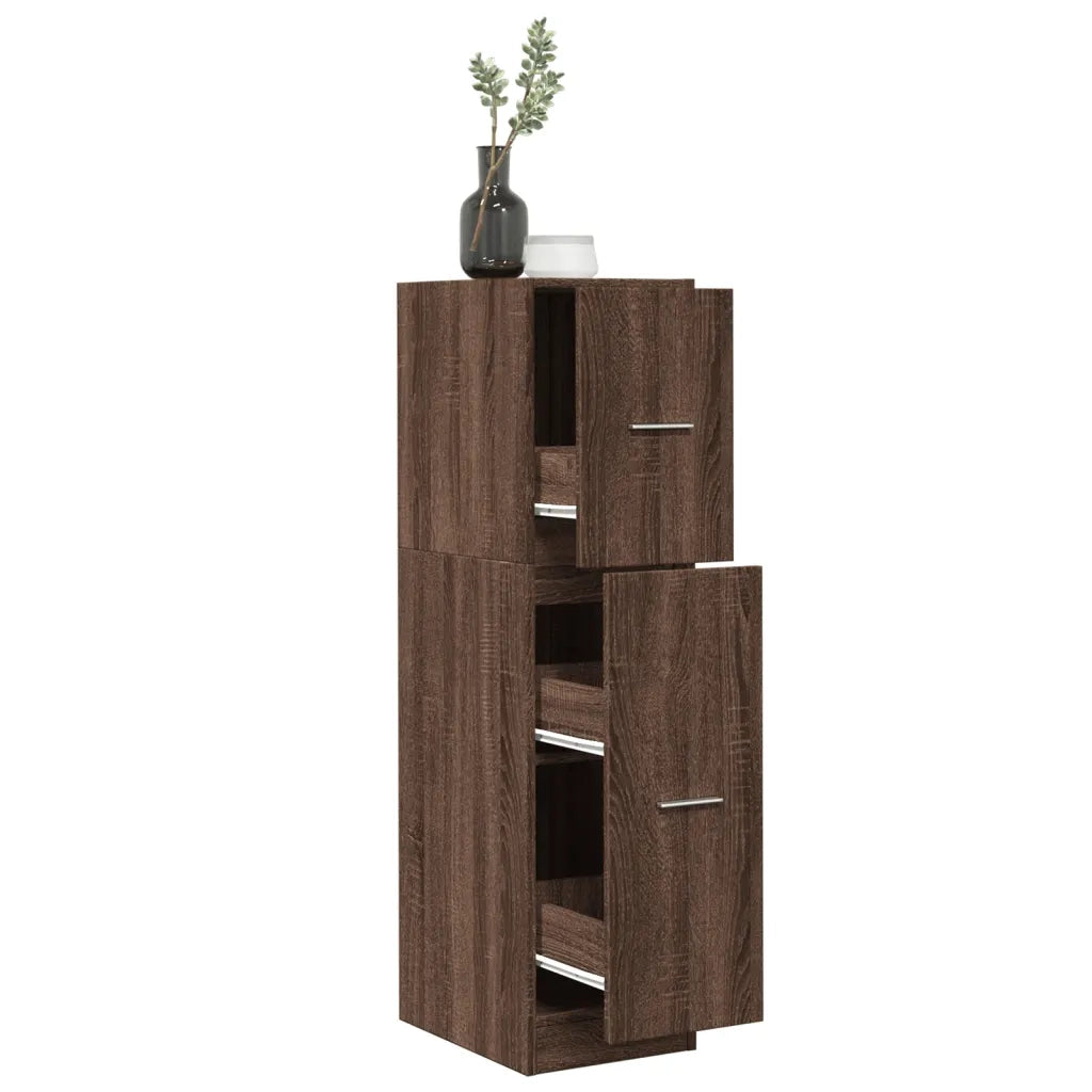vidaXL Armadietto da Farmacia Rovere Marrone 30x41x118 cm Truciolato