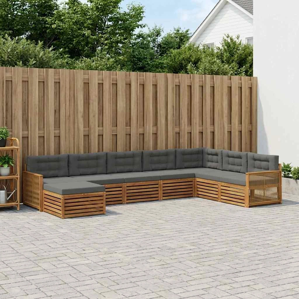 Set di divani da esterno 8 pz Naturale e Antracite 3383720